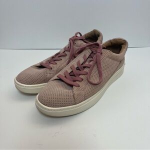 Sofft Blush Pink Perforated Leather Lace Up Sneakers